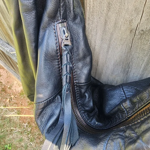 OrYany Leather Y2K Hobo Shoulder Slouchy Satchel Zip Pocket Bag Purse in Black - Picture 5 of 17